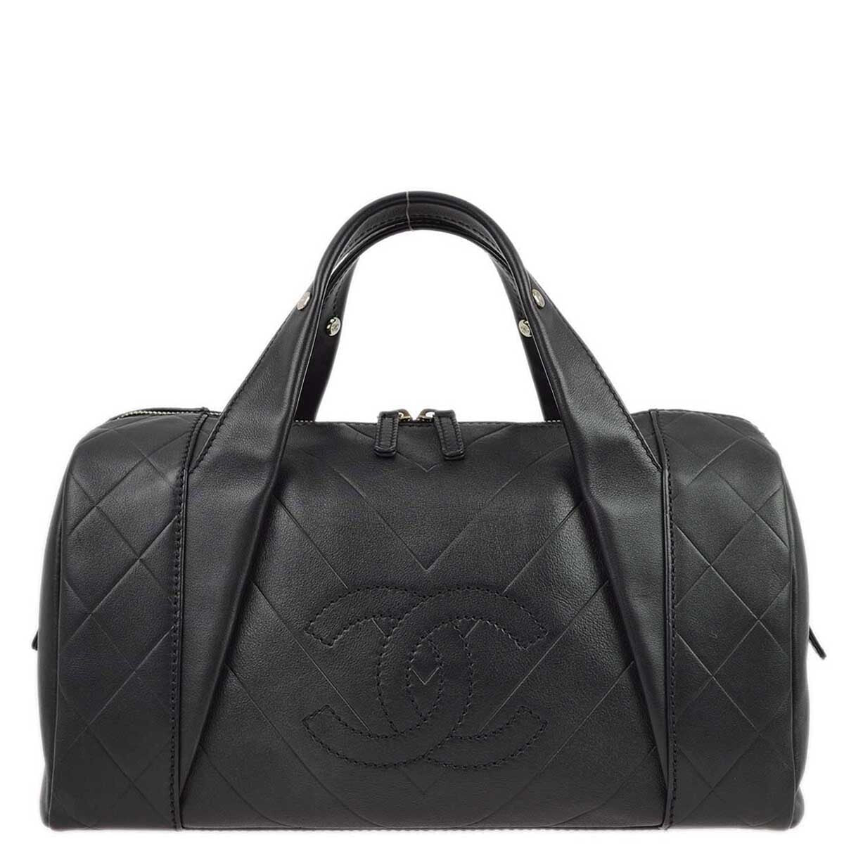 Chanel 2005-2006 Black Lambskin Chevron Handbag