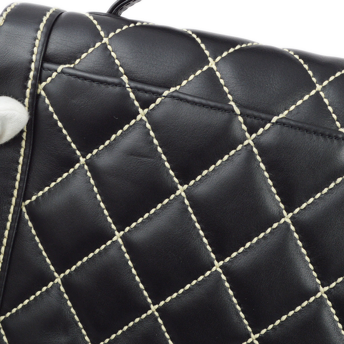 Chanel 2004-2005 Black Calfskin Wild Stitch Handbag