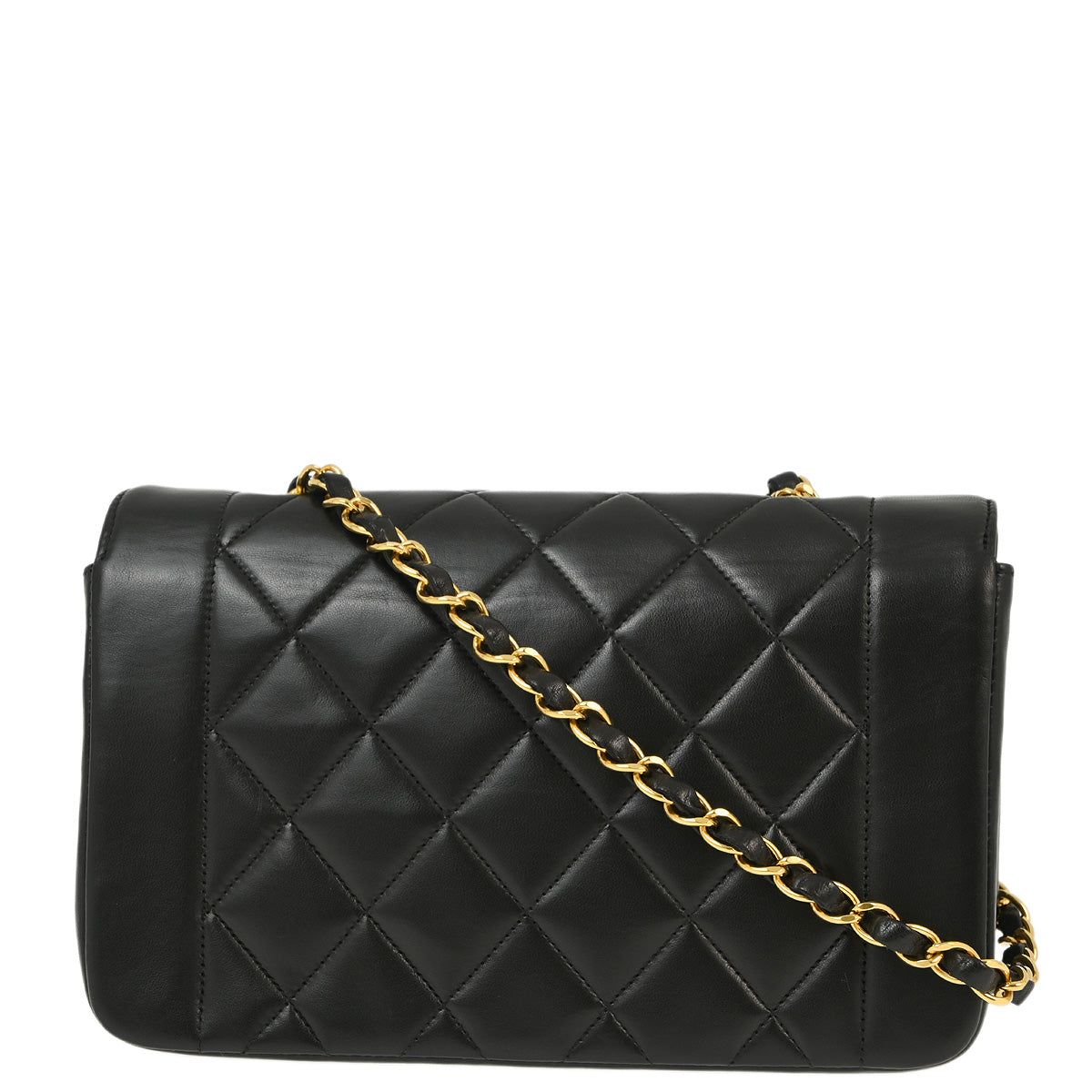 Chanel 1994-1996 Black Lambskin Small Diana Shoulder Bag