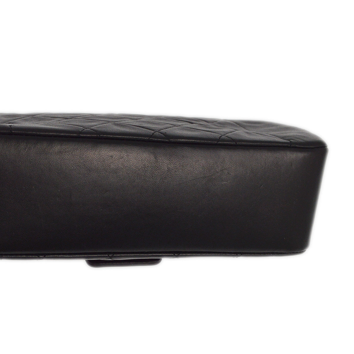 Chanel 1989-1991 Black Lambskin Classic Single Flap Shoulder Bag