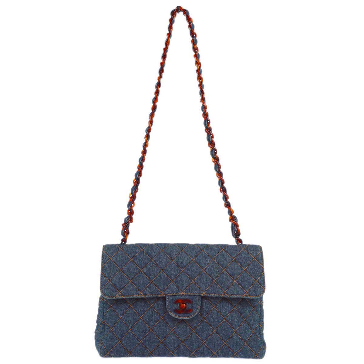 Chanel * 1996-1997 Indigo Denim Jumbo Classic Flap Shoulder Bag