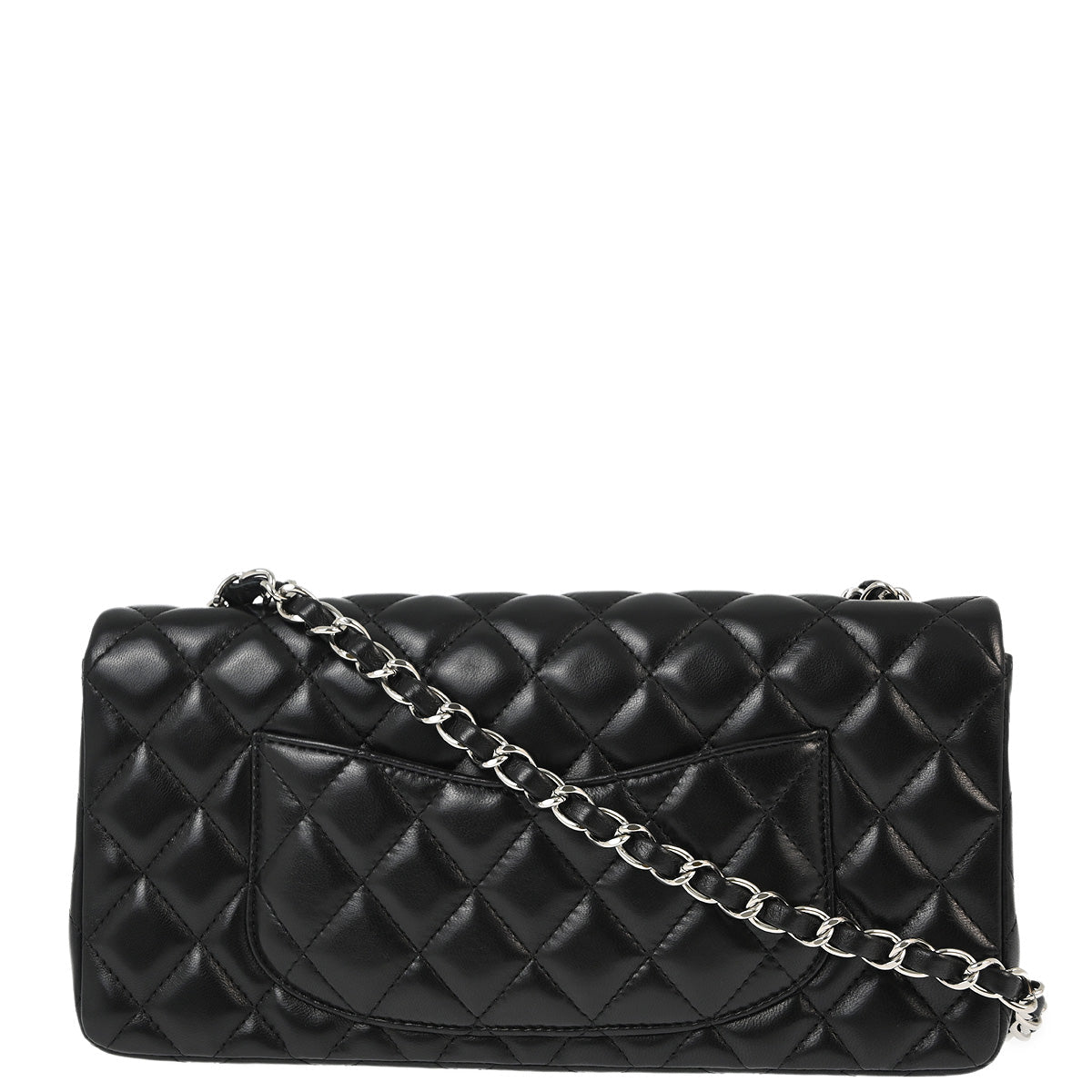 Chanel 2009-2010 Black Lambskin East West Shoulder Bag