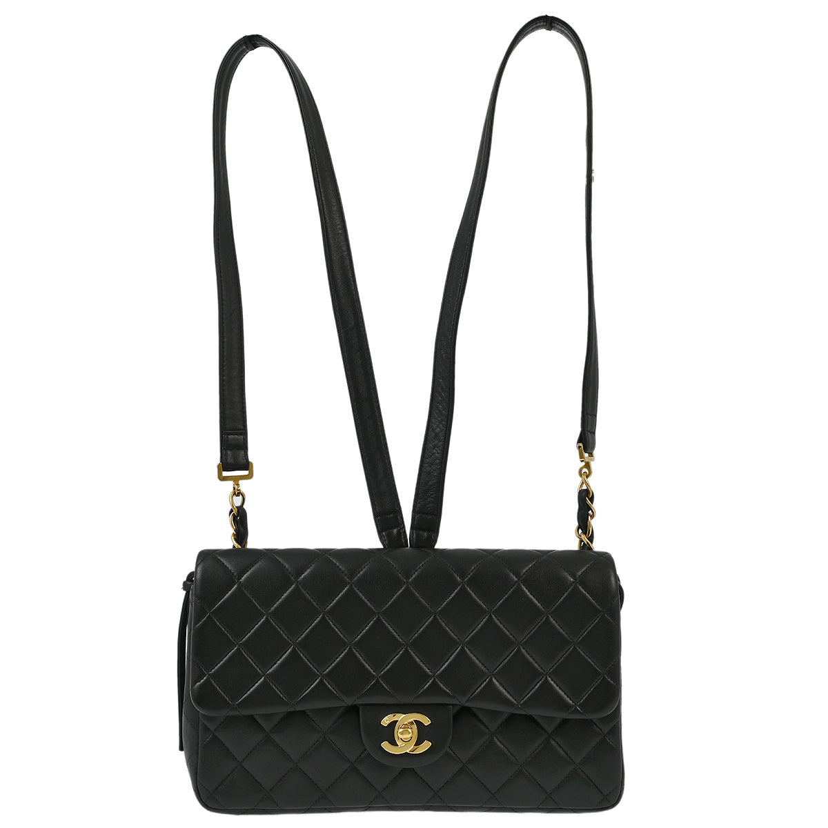 Chanel 1996-1997 Black Lambskin Backpack