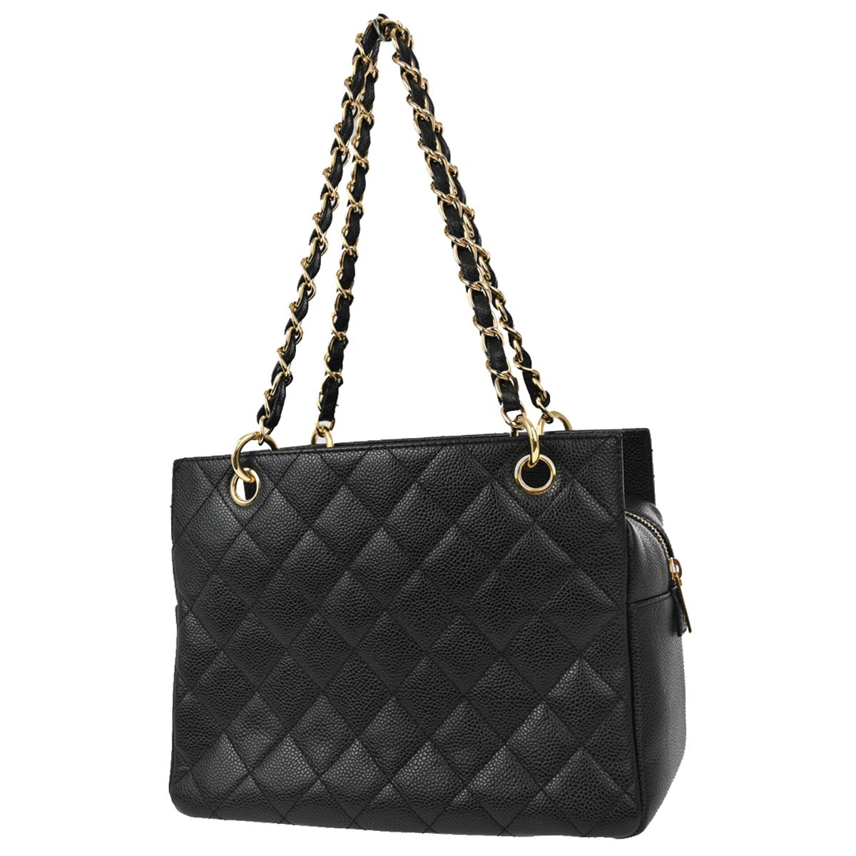 Chanel 2001-2003 Black Caviar Petite Timeless Tote PTT Chain Handbag