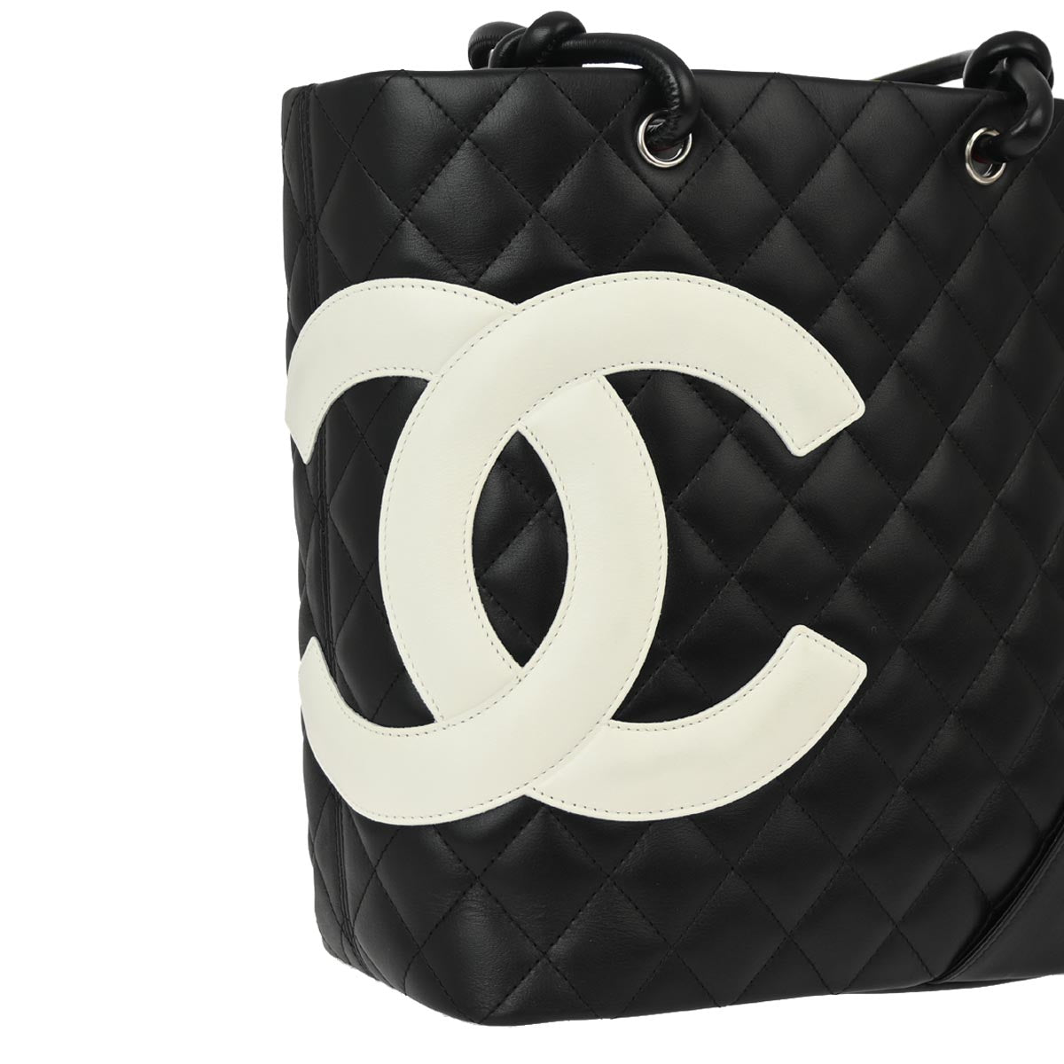 Chanel 2004-2005 Black Calfskin Cambon Ligne Tote Handbag