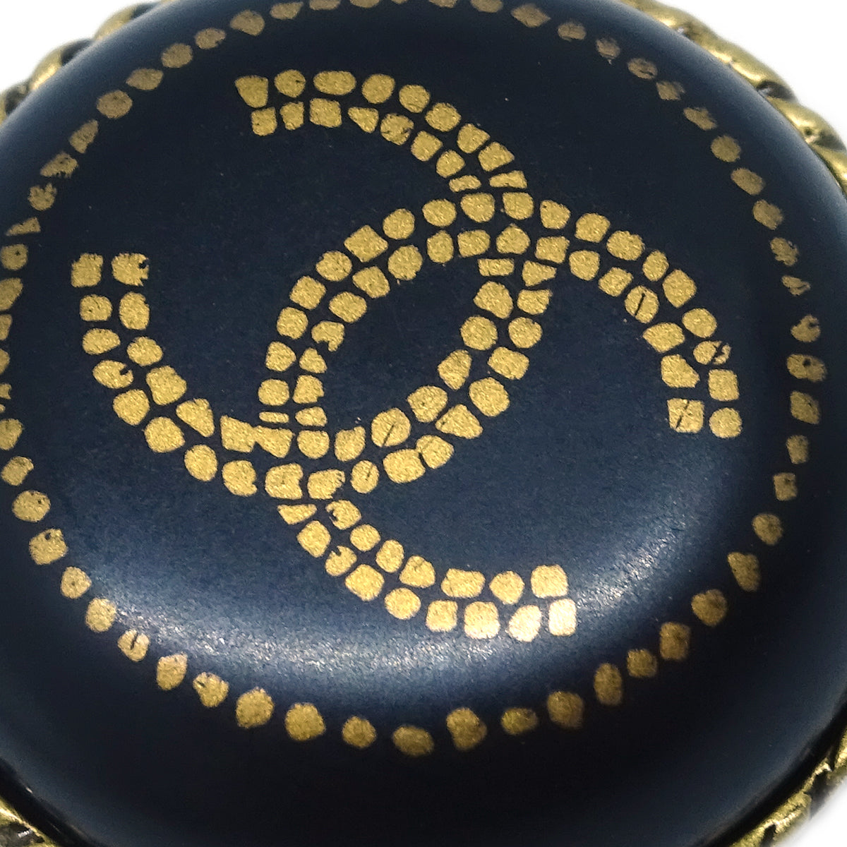 Chanel Black Button Earrings Clip-On 00A