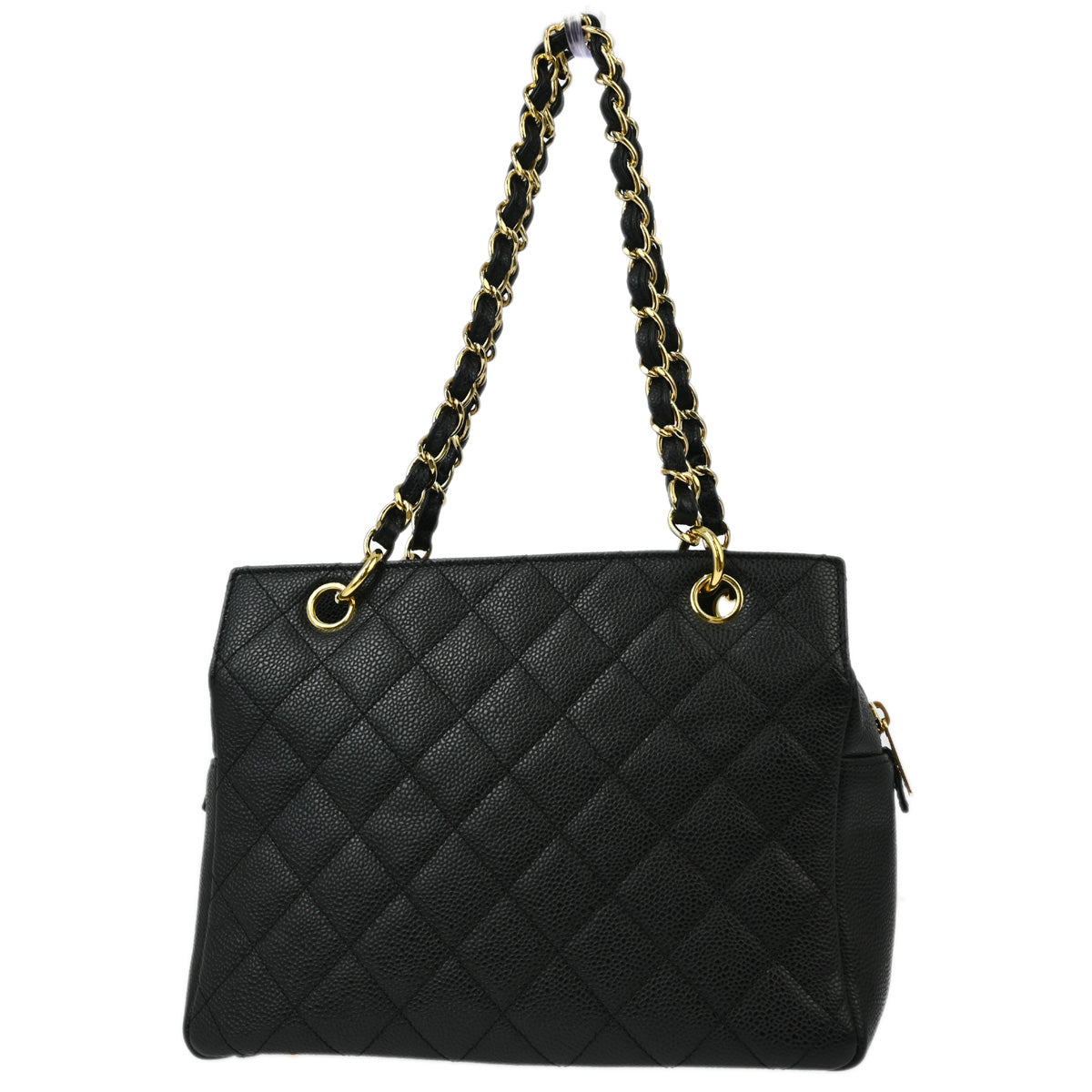 Chanel 2006-2008 Black Caviar Petite Timeless Tote PTT Chain Handbag