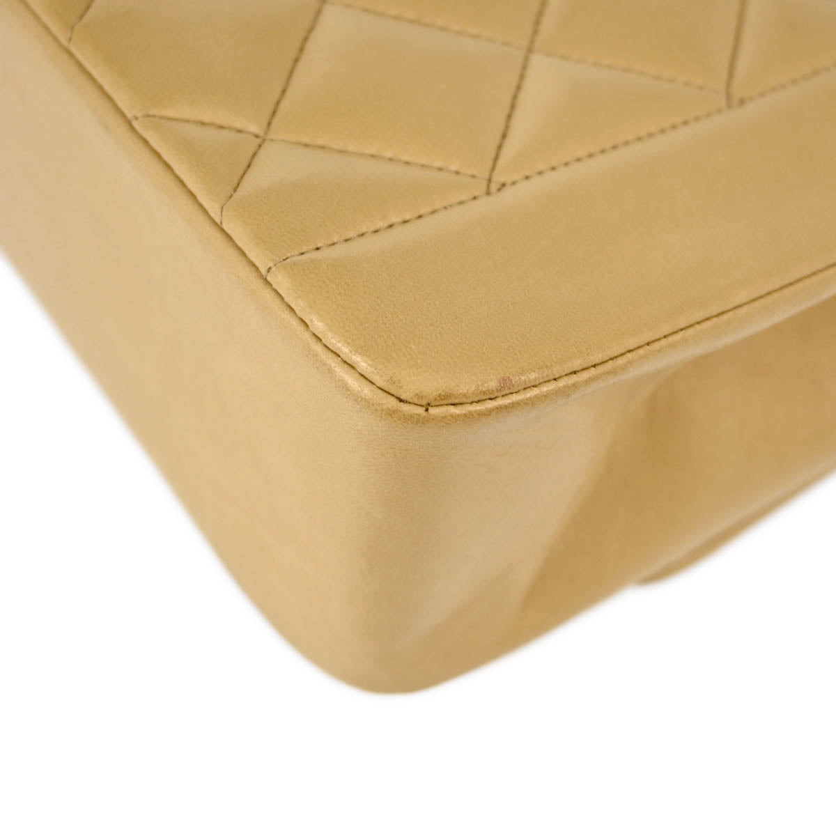 Chanel 1991-1994 Beige Lambskin Small Diana Shoulder Bag