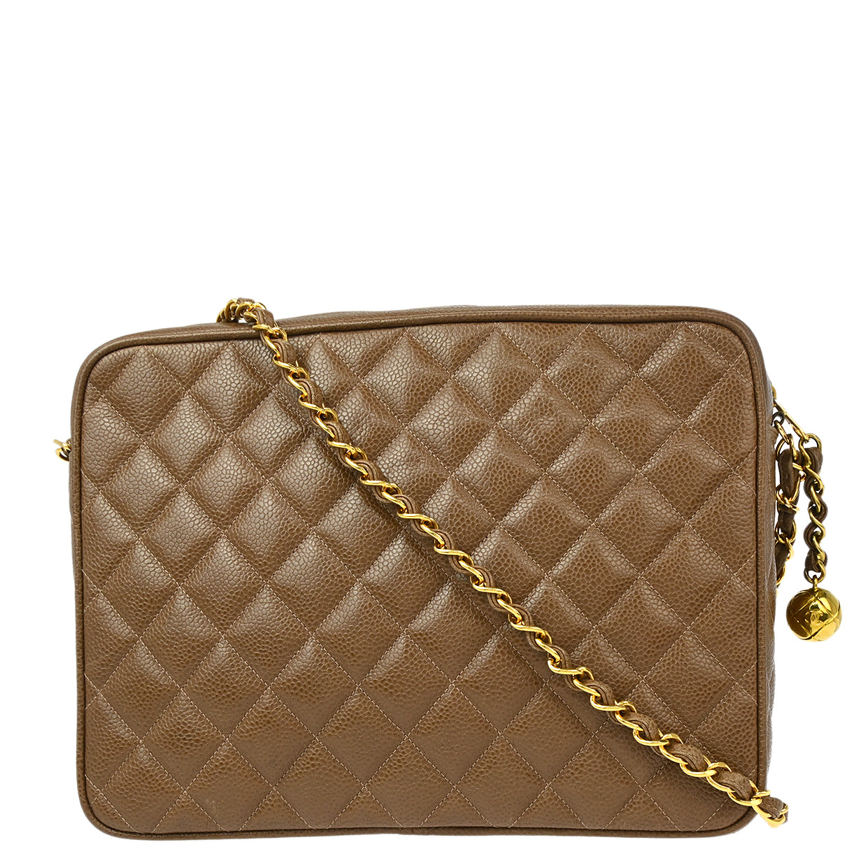 Chanel 1994-1996 Brown Caviar Camera Bag Large