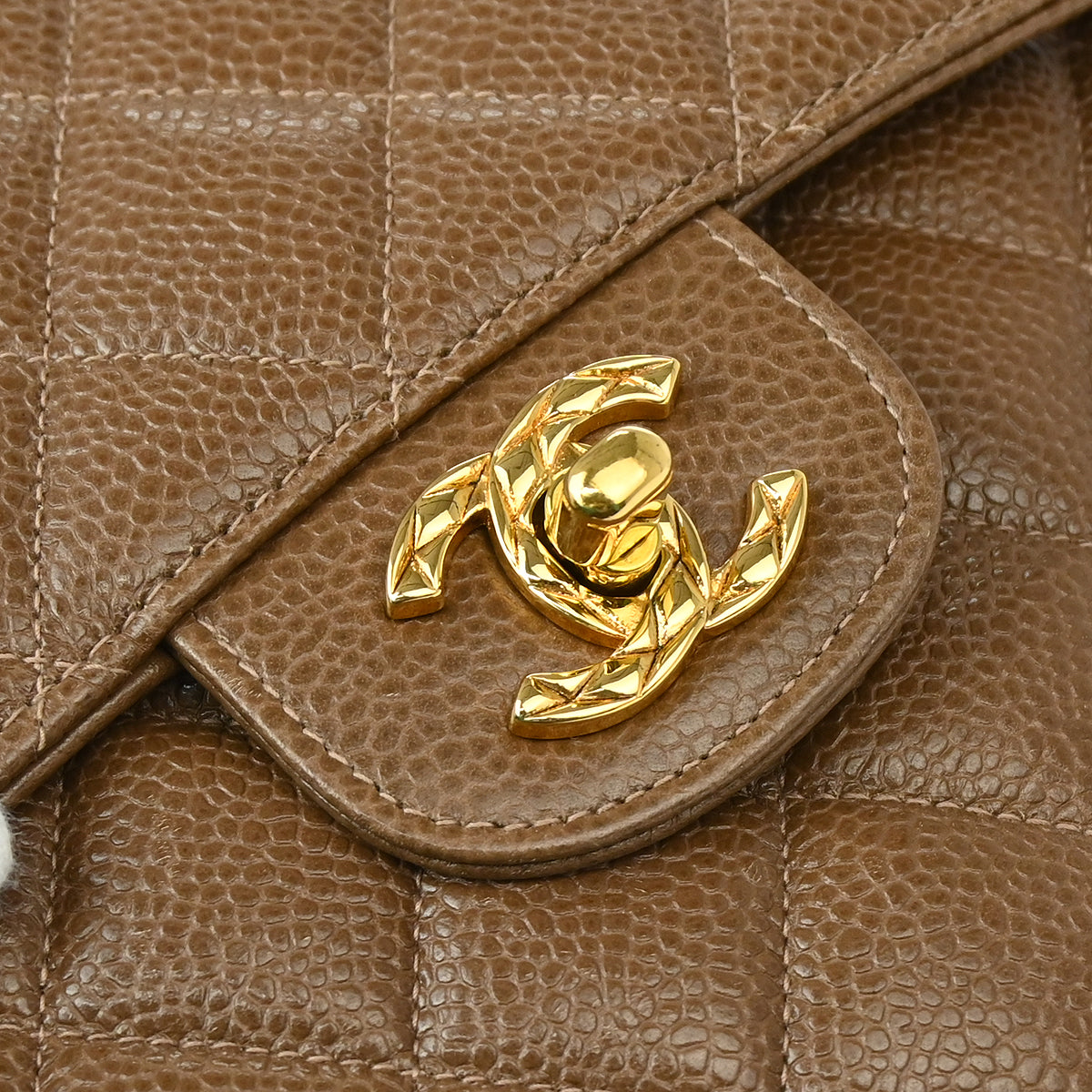 Chanel 1994-1996 Brown Caviar Camera Bag Large