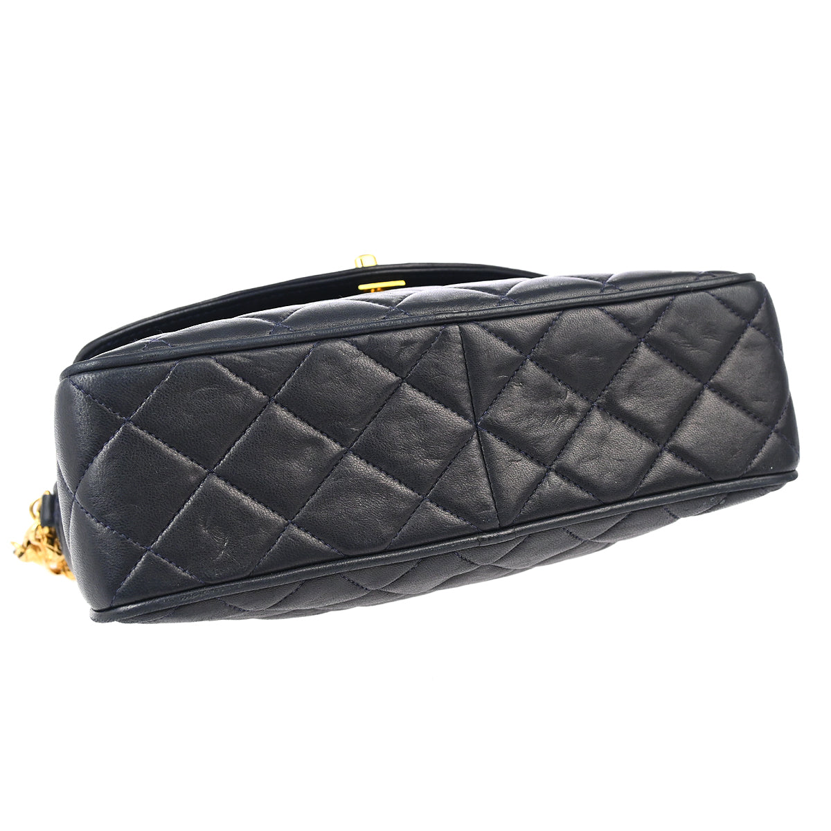 Chanel 1991-1994 Navy Lambskin Camera Bag Small