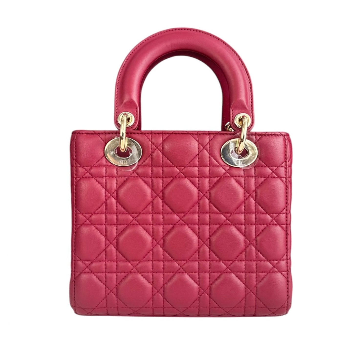 Dior Lady Small - Cannage Lambskin Red Gold Hardware