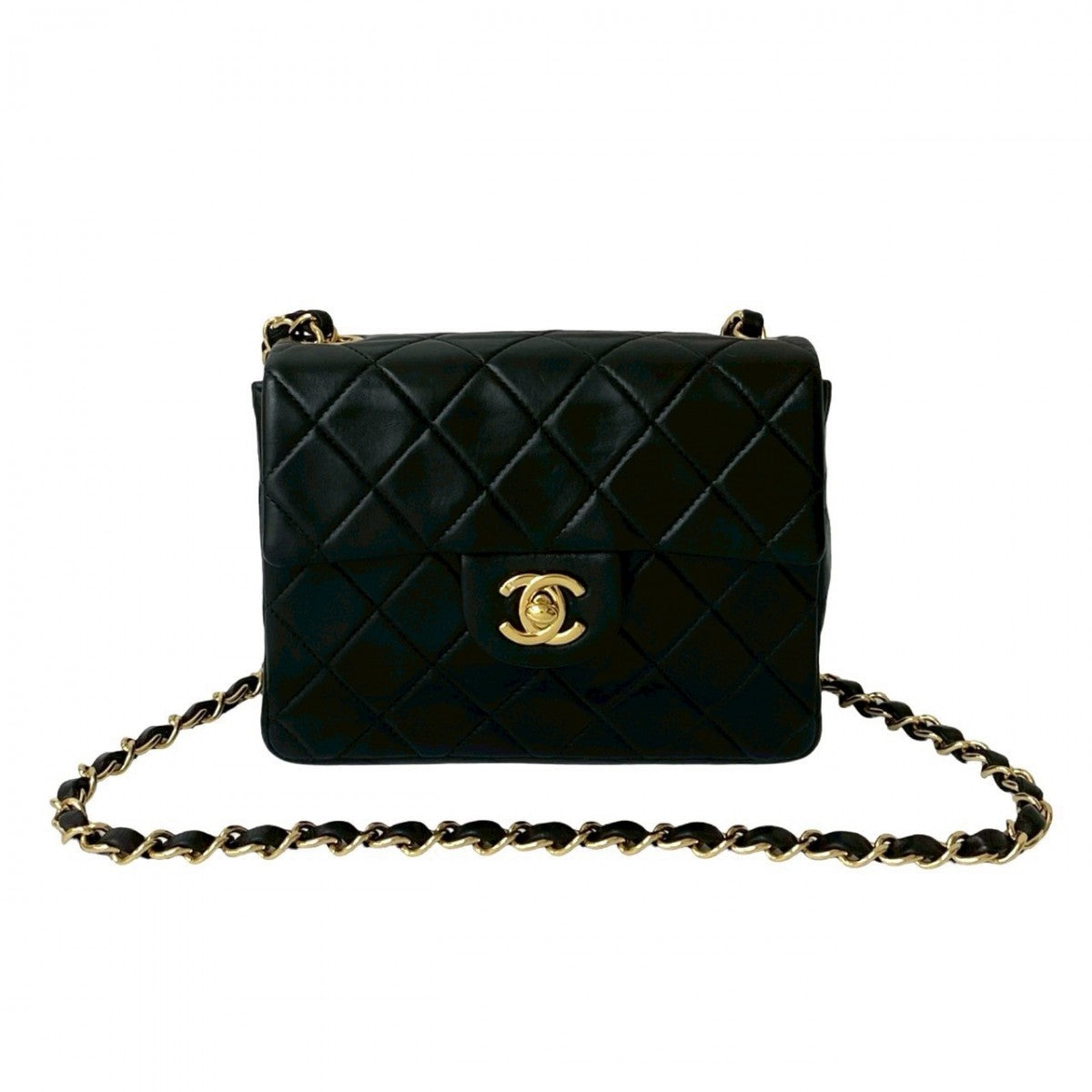 CHANEL Shoulder Bag lambskin black Matrasse