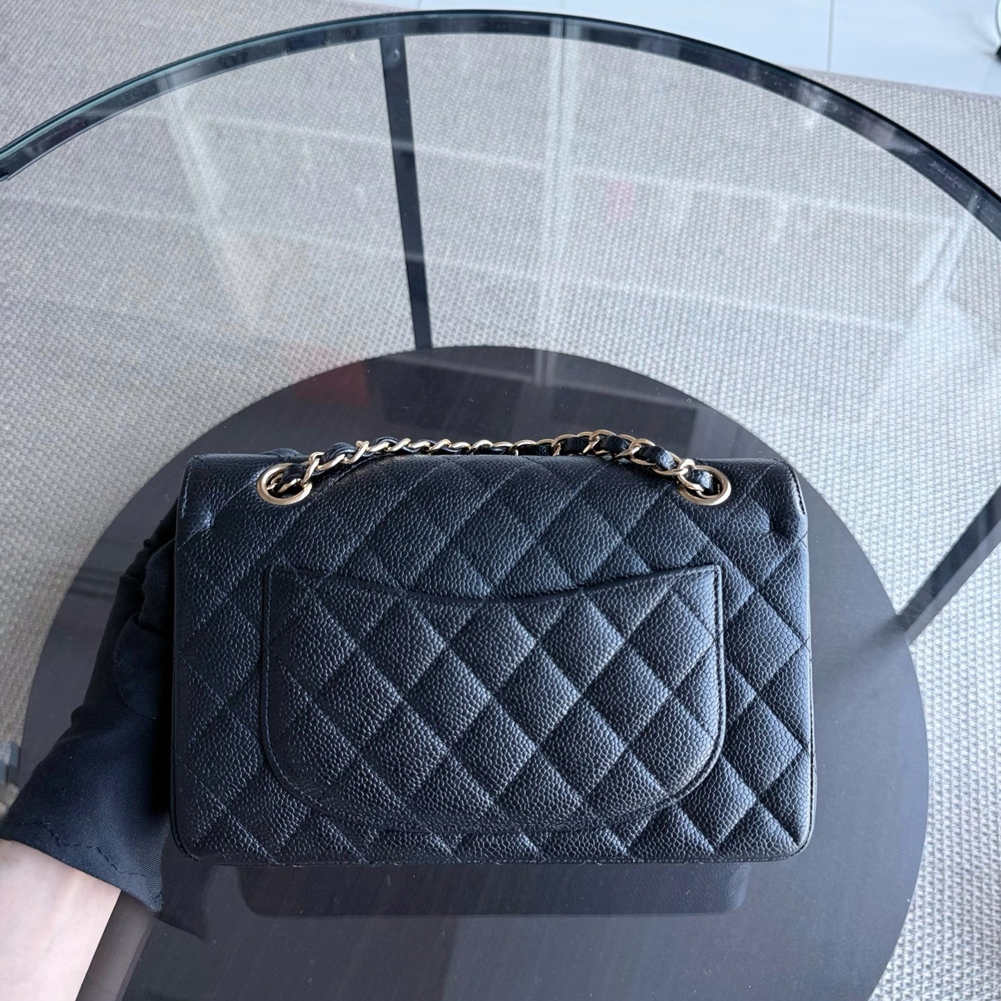 Chanel Classic Flap Small - Caviar 23CM Quilted Grained Calfskin Black Gold Hardware Series 15
