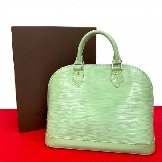 LOUIS VUITTON Handbag M40625 Patent leather Mint green Epi Alma PM