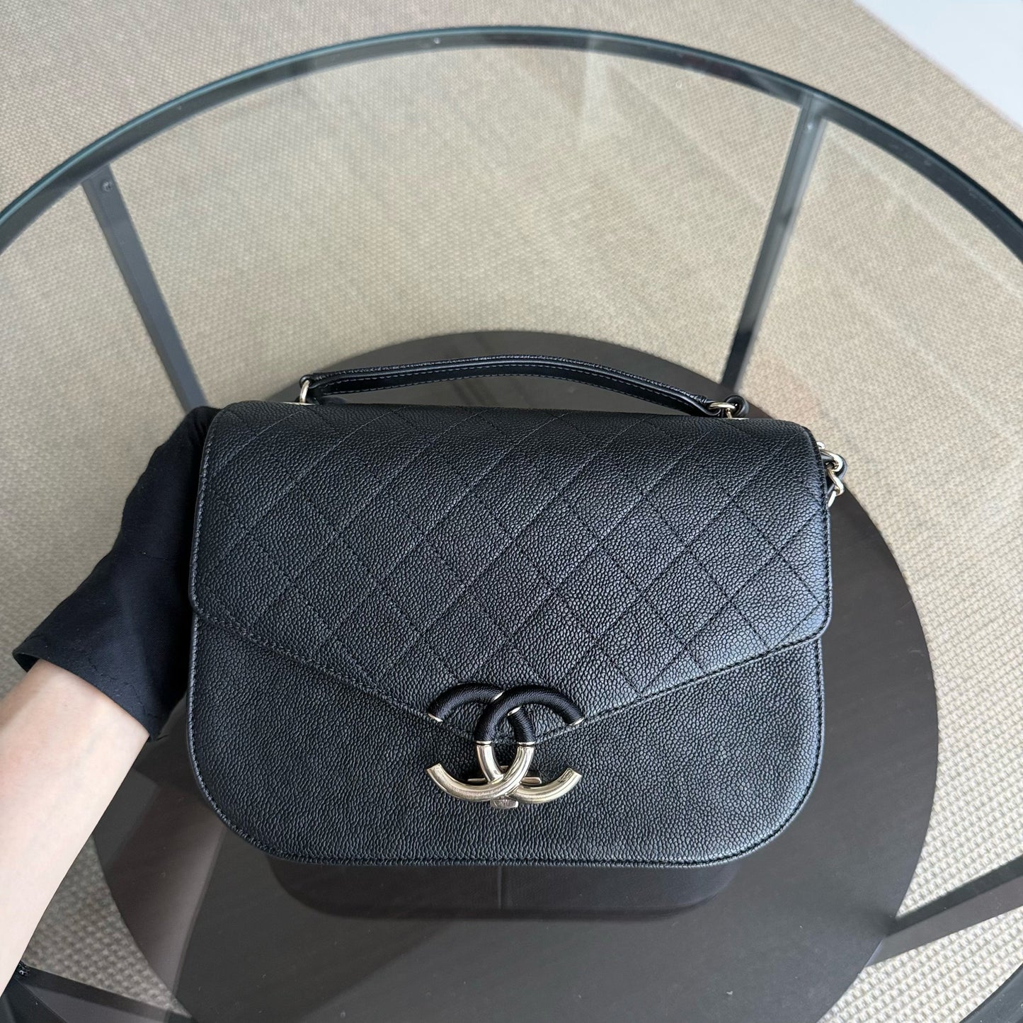Chanel Coco Curve Cuba - Caviar Quilted Grained Calfskin Black Gold Hardware Series 23