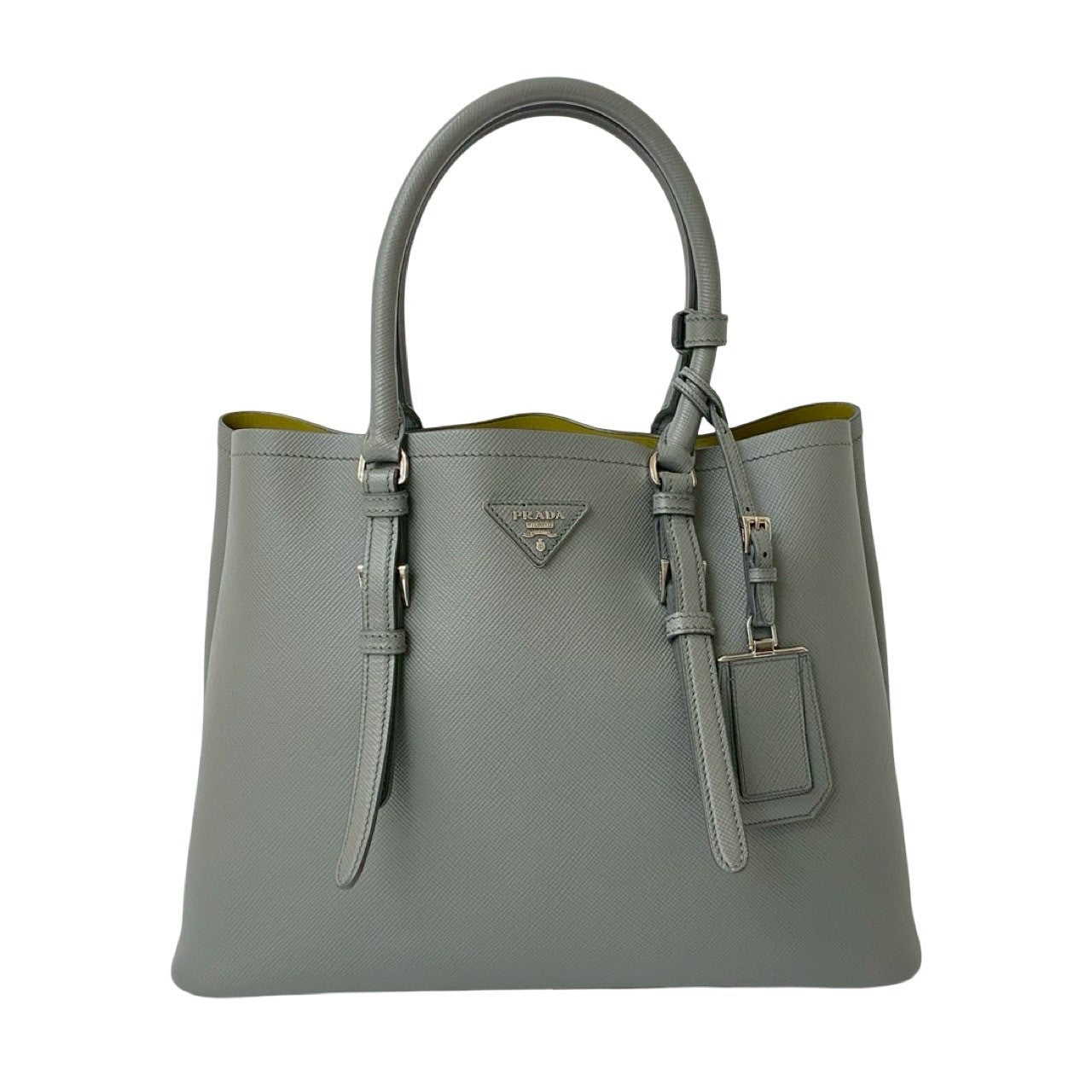 PRADA Shoulder Bag leather gray