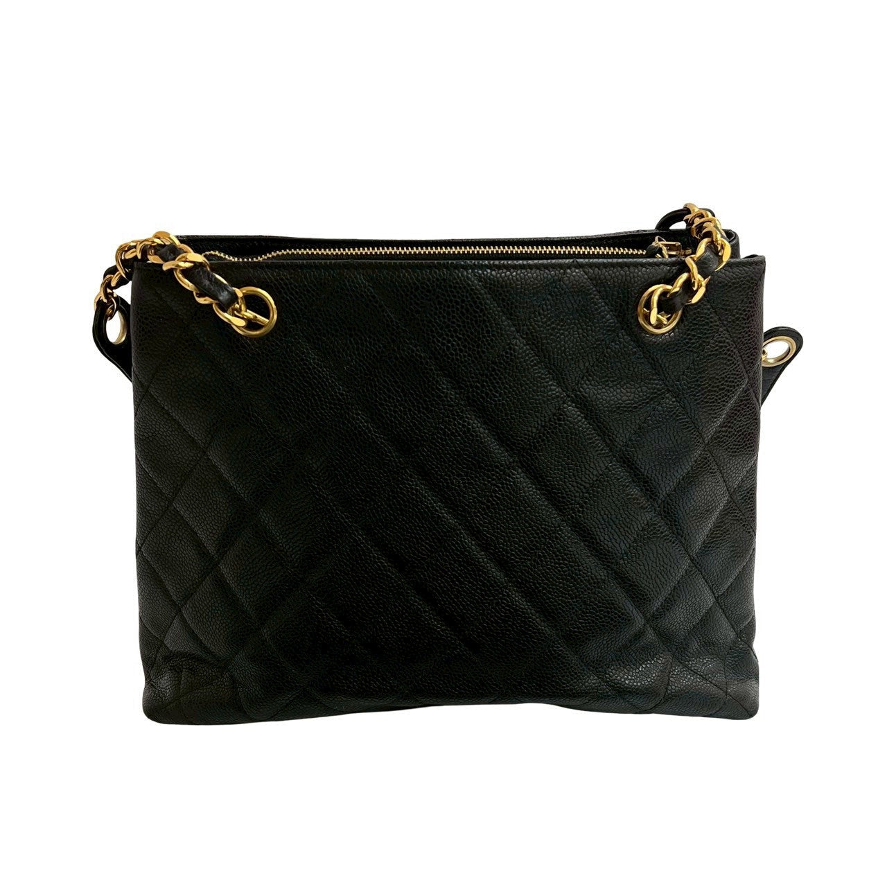 CHANEL Shoulder Bag Matt caviar skin black Matrasse