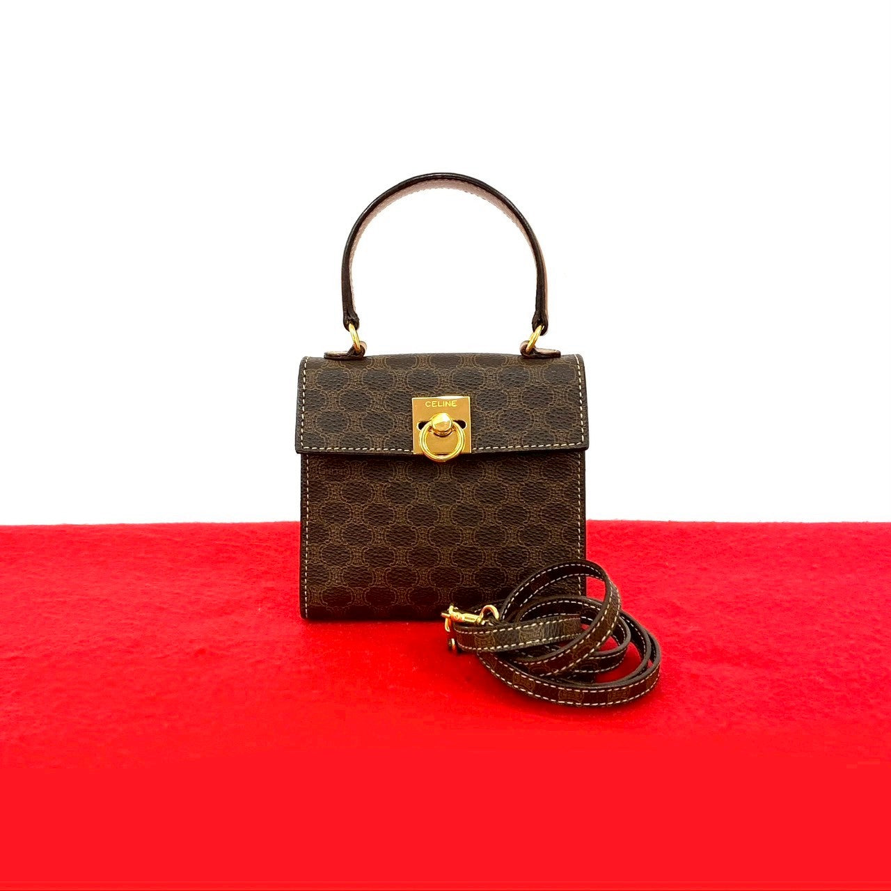 CELINE Shoulder Bag leather Brown
