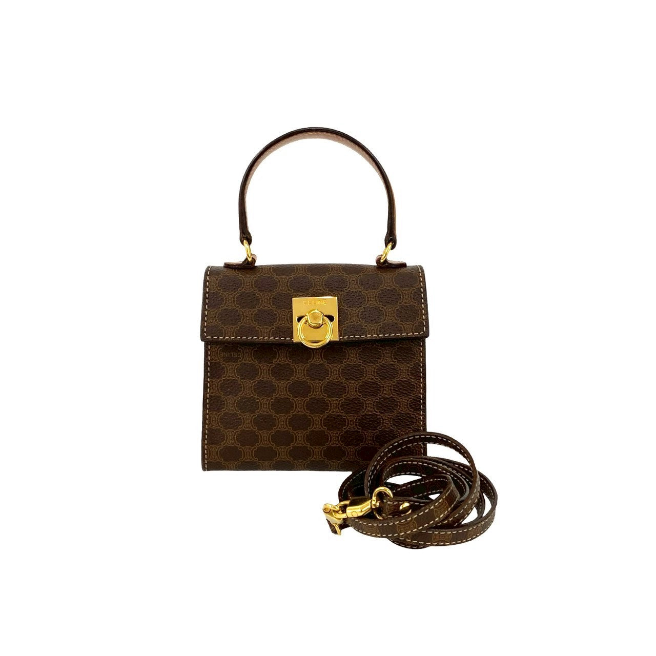 CELINE Shoulder Bag leather Brown