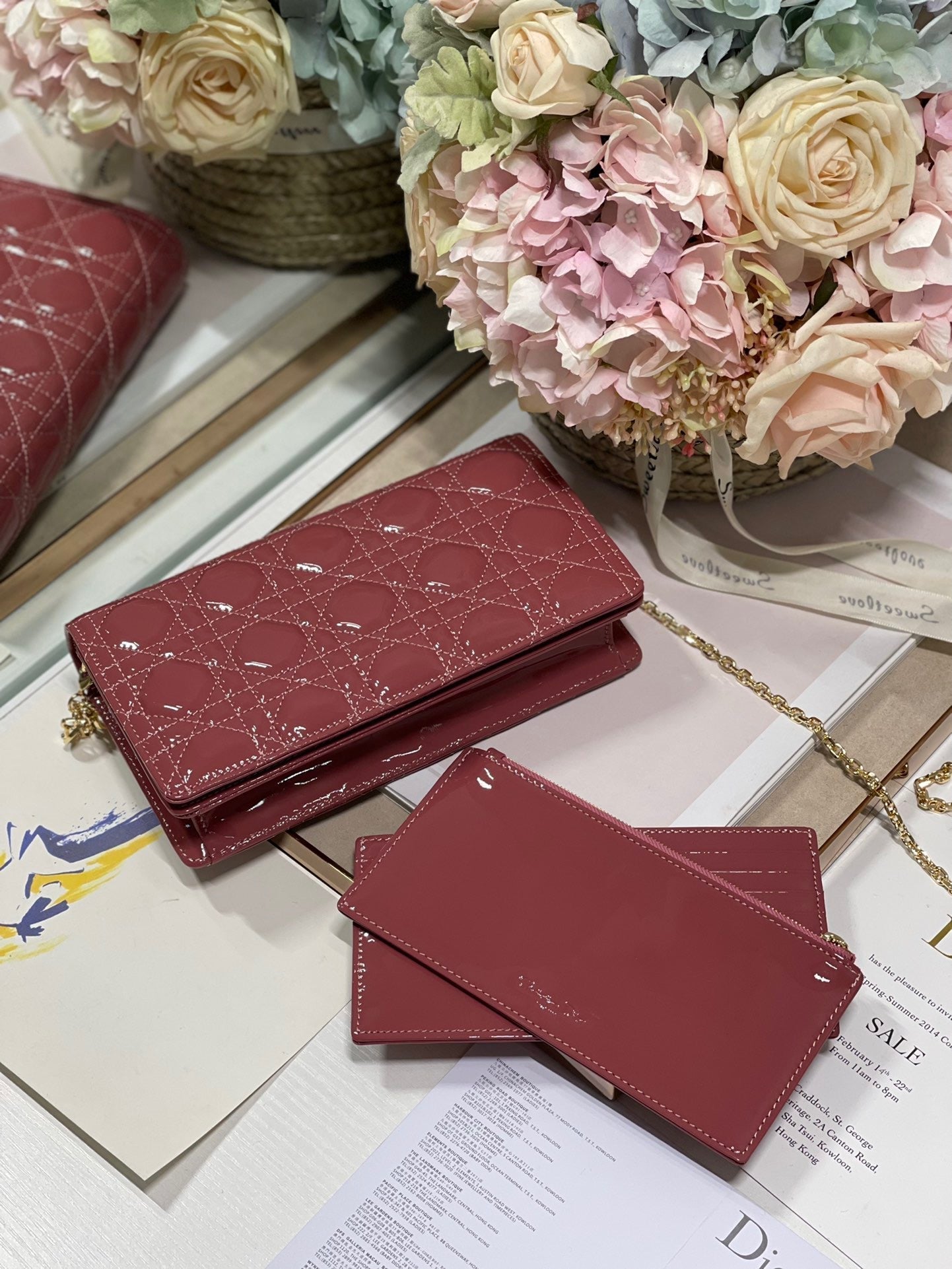 Top Quality Lady Pouch Crimson, For Women, Womens Handbags 8.5in/21.5cm CD
