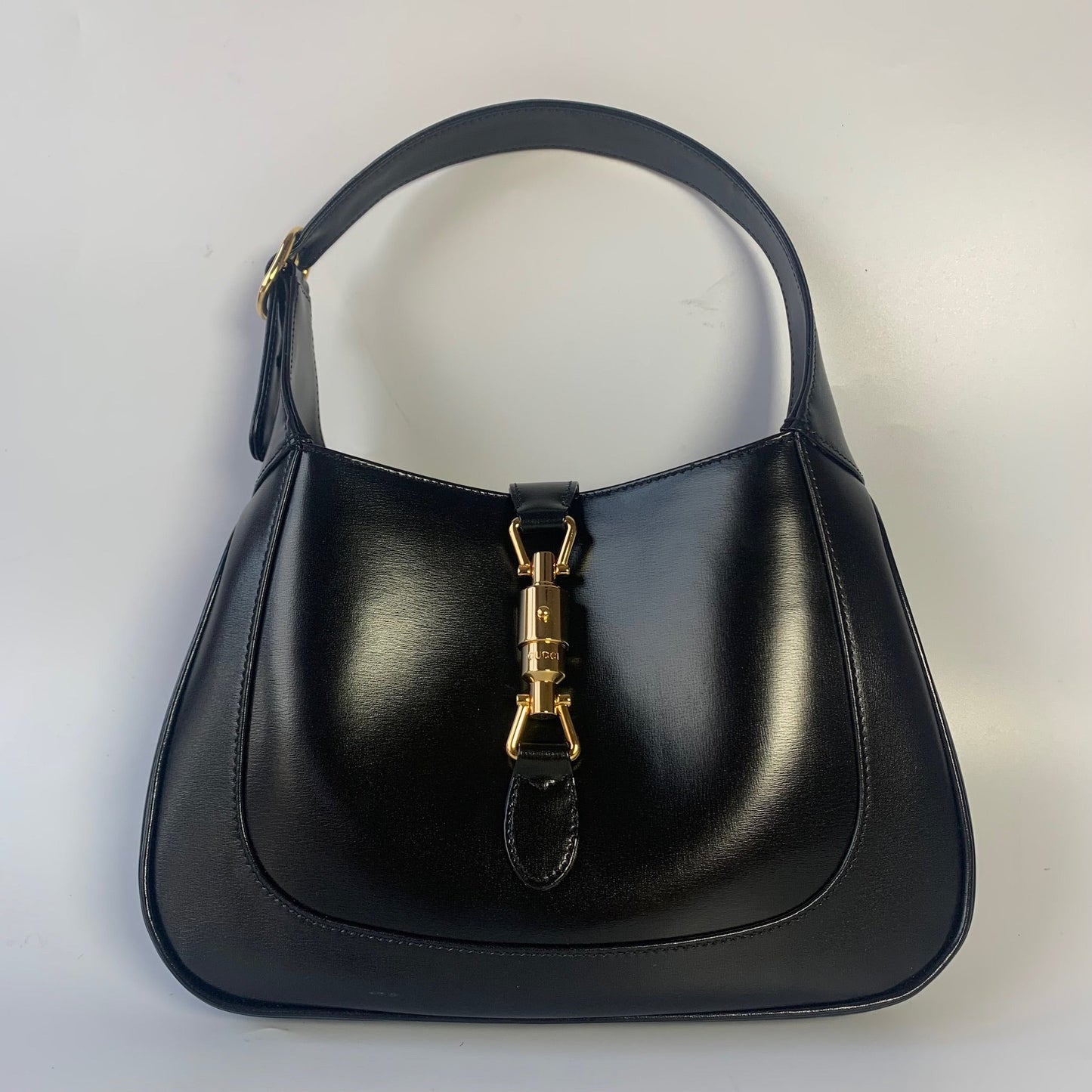 Gucci Jackie 1961 Black Leather Bag with Adjustable Strap