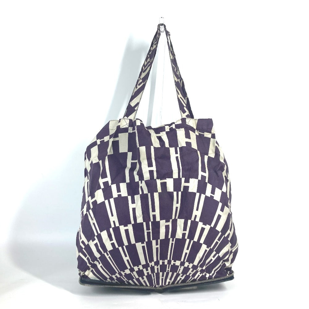 HERMES Shoulder Bag Leather, Silk Navy Bags Eco Bags Folding Silky pop Women  d