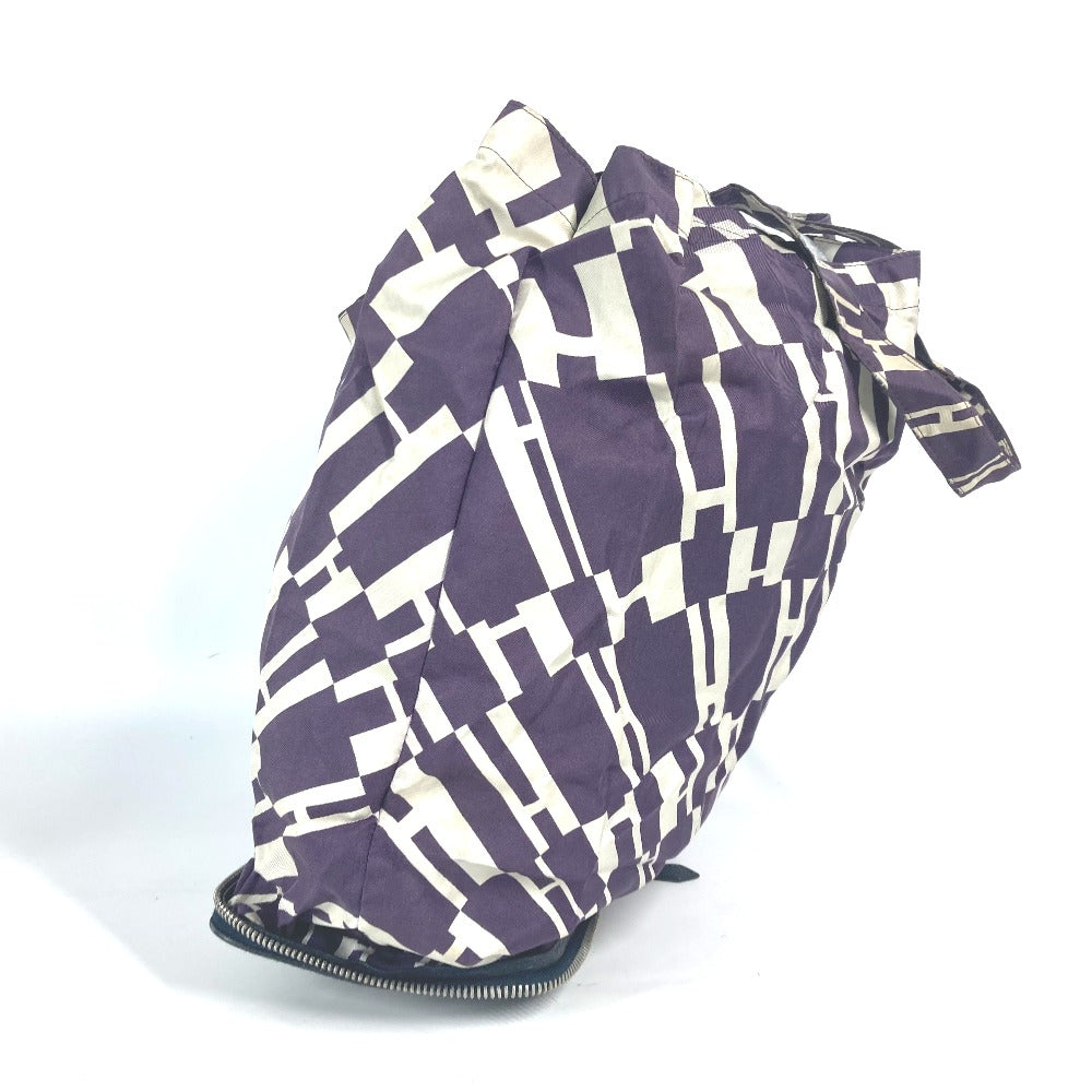 HERMES Shoulder Bag Leather, Silk Navy Bags Eco Bags Folding Silky pop Women  d