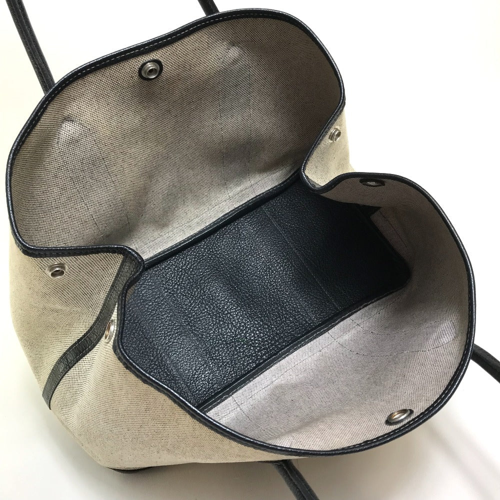 HERMES Tote Bag Toilet ash / buffle skipper Black x Natural Garden party PM Women  d