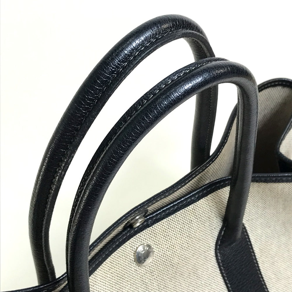 HERMES Tote Bag Toilet ash / buffle skipper Black x Natural Garden party PM Women  d