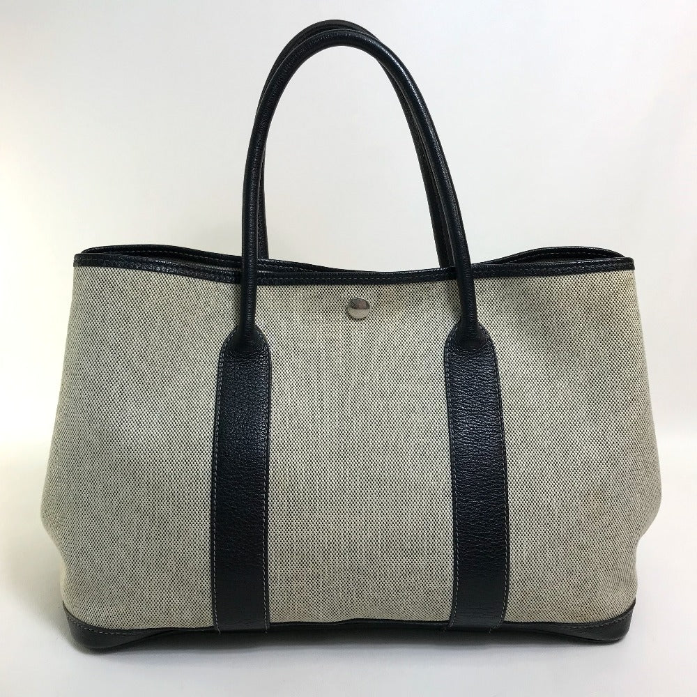 HERMES Tote Bag Toilet ash / buffle skipper Black x Natural Garden party PM Women  d