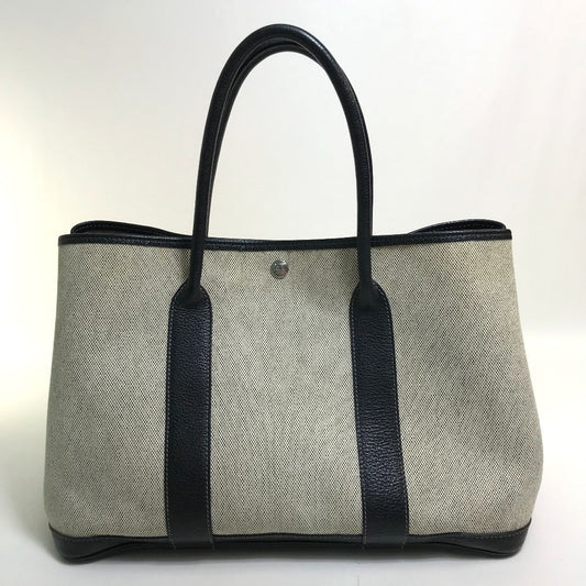 HERMES Tote Bag Toilet ash / buffle skipper Black x Natural Garden party PM Women  d