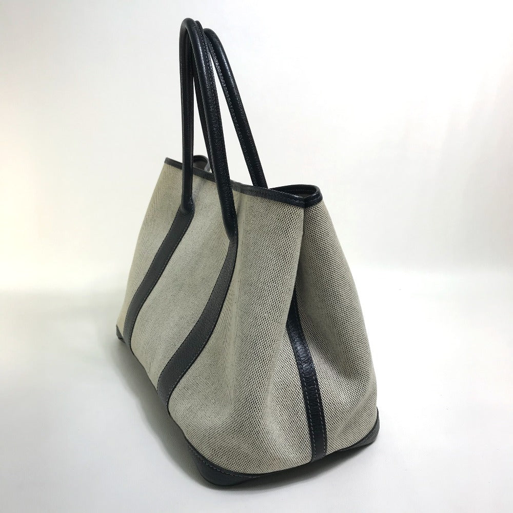 HERMES Tote Bag Toilet ash / buffle skipper Black x Natural Garden party PM Women  d