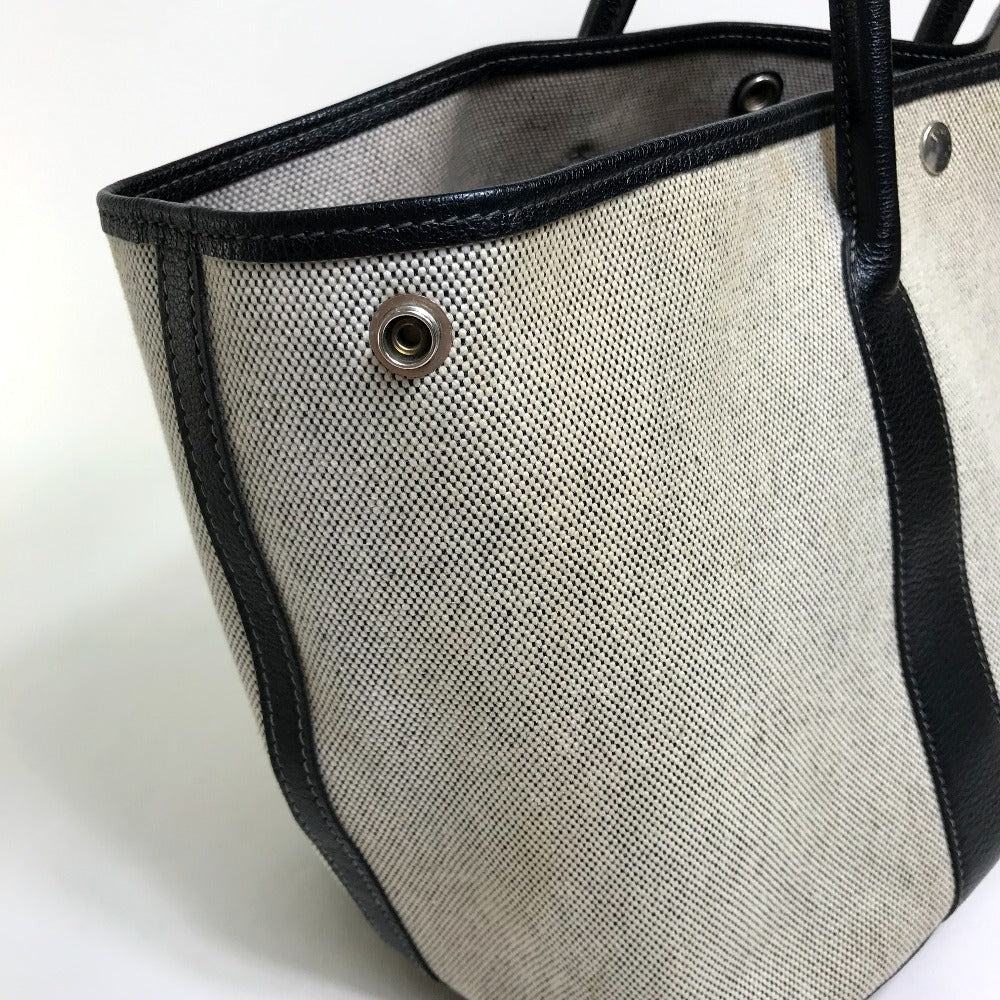 HERMES Tote Bag Toilet ash / buffle skipper Black x Natural Garden party PM Women  d
