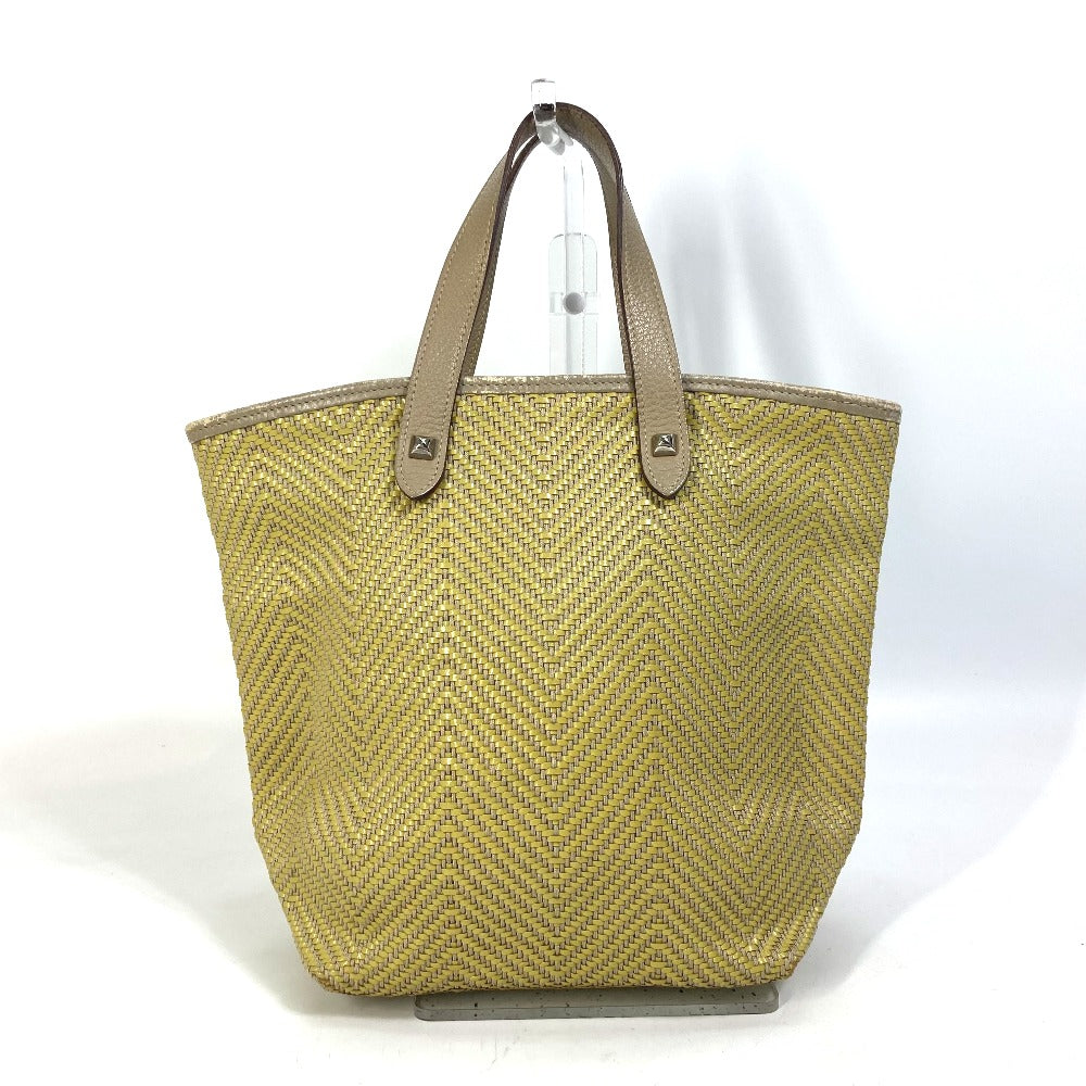 HERMES Tote Bag Leather, Polyester Yellow type Handbag Kaba Chennai PM Women  d