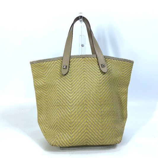 HERMES Tote Bag Leather, Polyester Yellow type Handbag Kaba Chennai PM Women  d