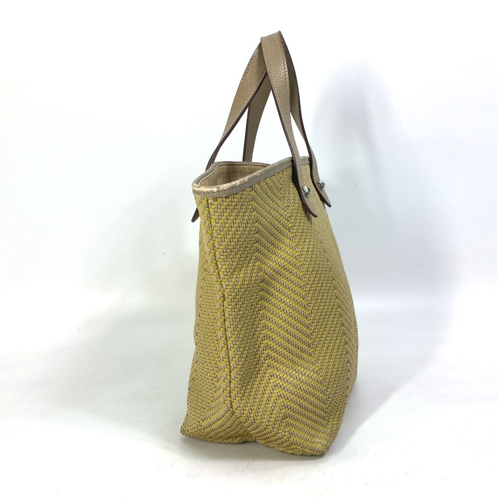 HERMES Tote Bag Leather, Polyester Yellow type Handbag Kaba Chennai PM Women  d