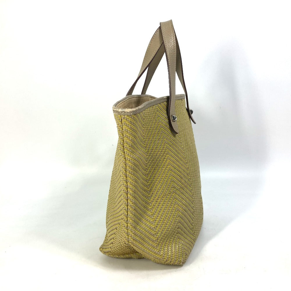 HERMES Tote Bag Leather, Polyester Yellow type Handbag Kaba Chennai PM Women  d