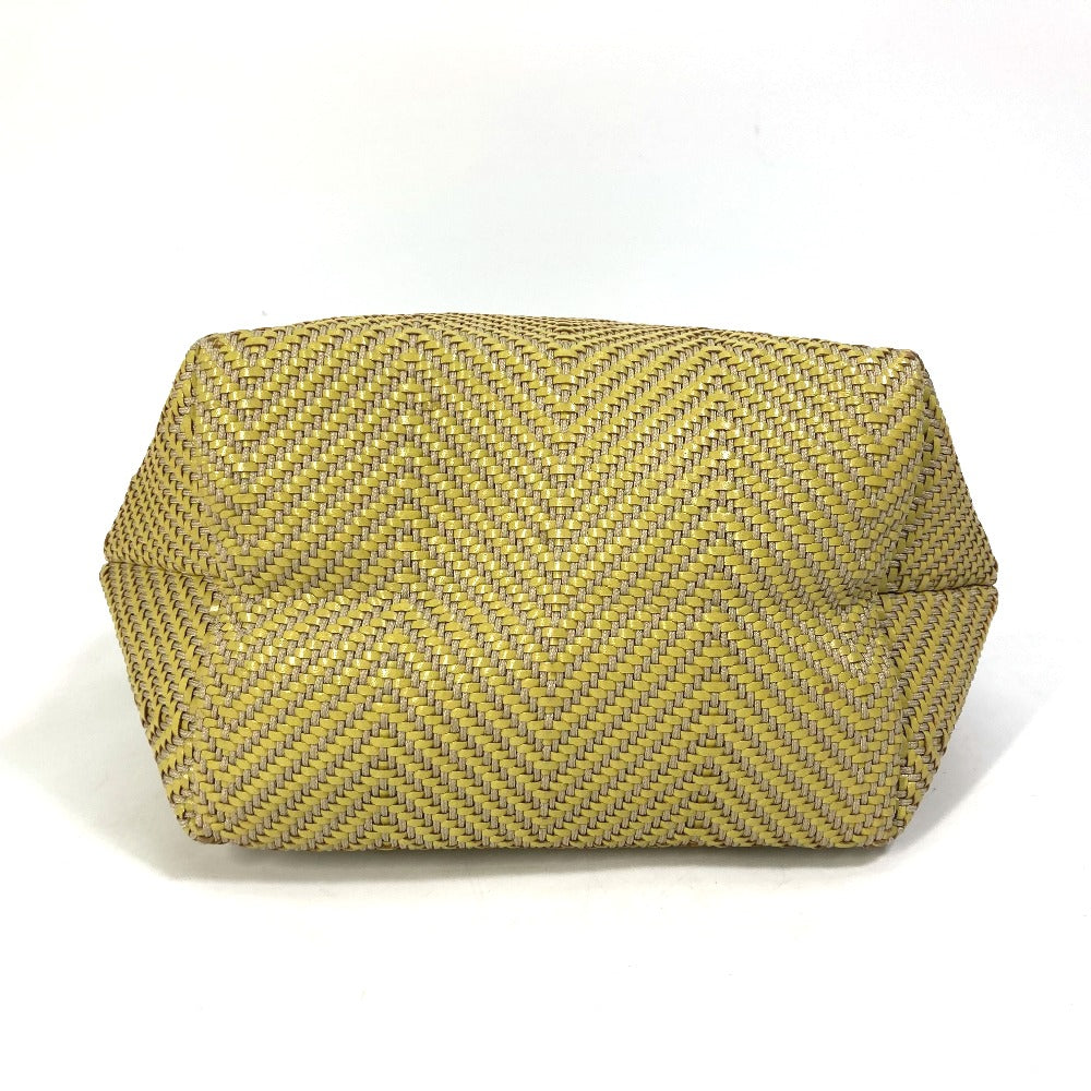 HERMES Tote Bag Leather, Polyester Yellow type Handbag Kaba Chennai PM Women  d