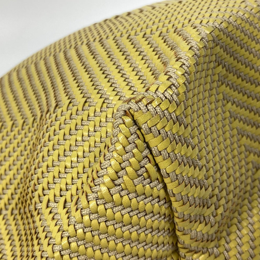HERMES Tote Bag Leather, Polyester Yellow type Handbag Kaba Chennai PM Women  d
