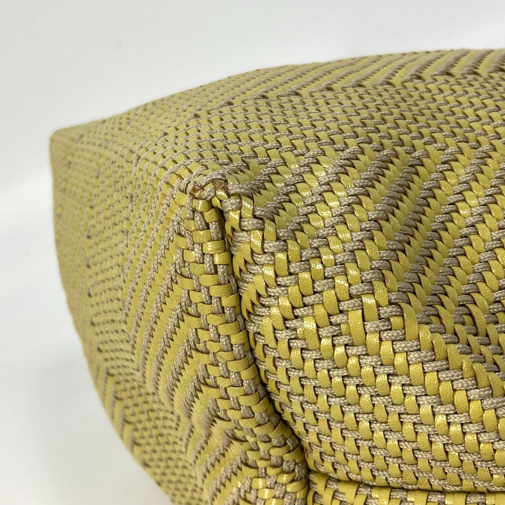 HERMES Tote Bag Leather, Polyester Yellow type Handbag Kaba Chennai PM Women  d