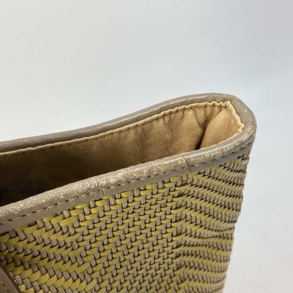 HERMES Tote Bag Leather, Polyester Yellow type Handbag Kaba Chennai PM Women  d