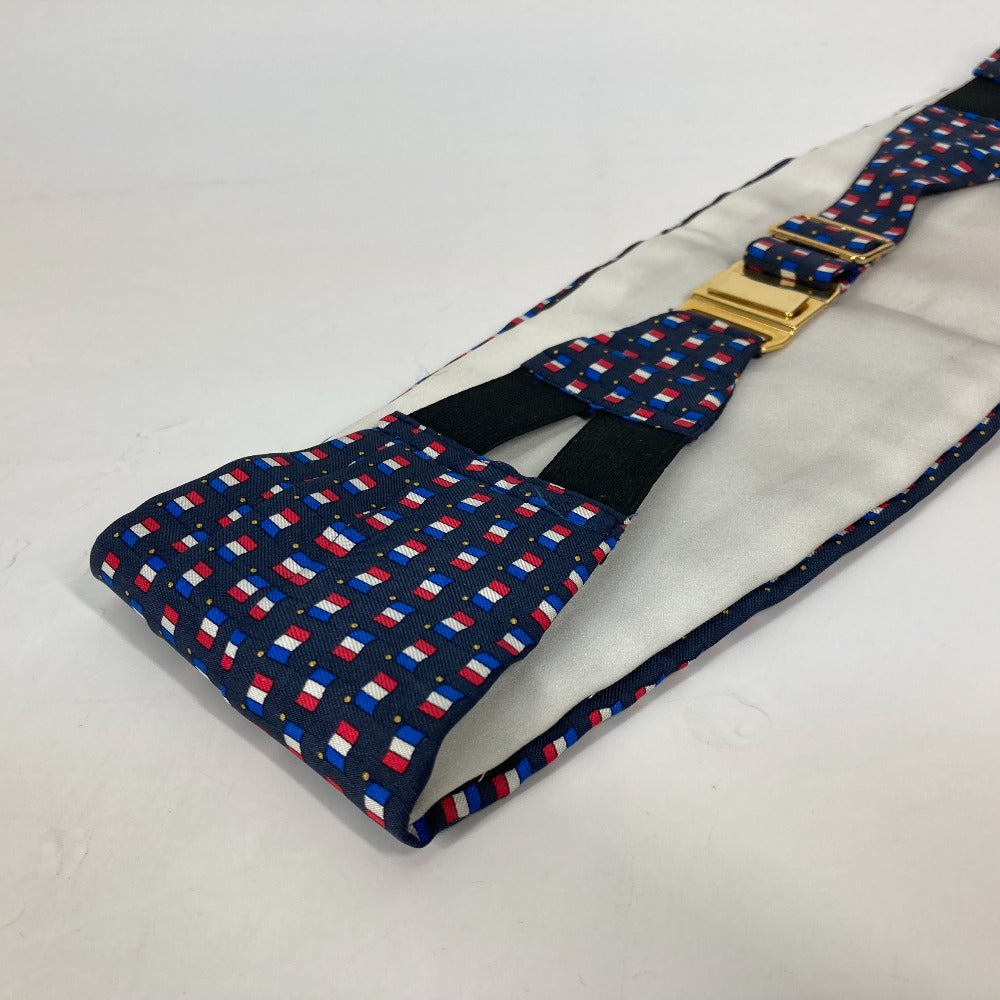 HERMES belt silk blue Accessories Cummer band Women 40  d