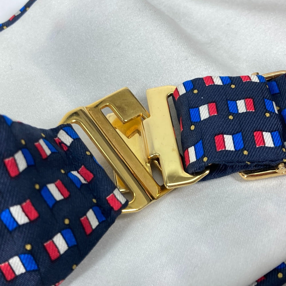 HERMES belt silk blue Accessories Cummer band Women 40  d