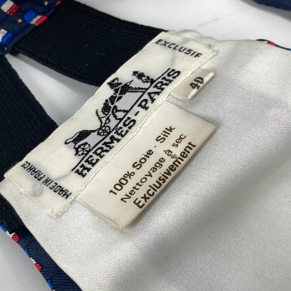HERMES belt silk blue Accessories Cummer band Women 40  d