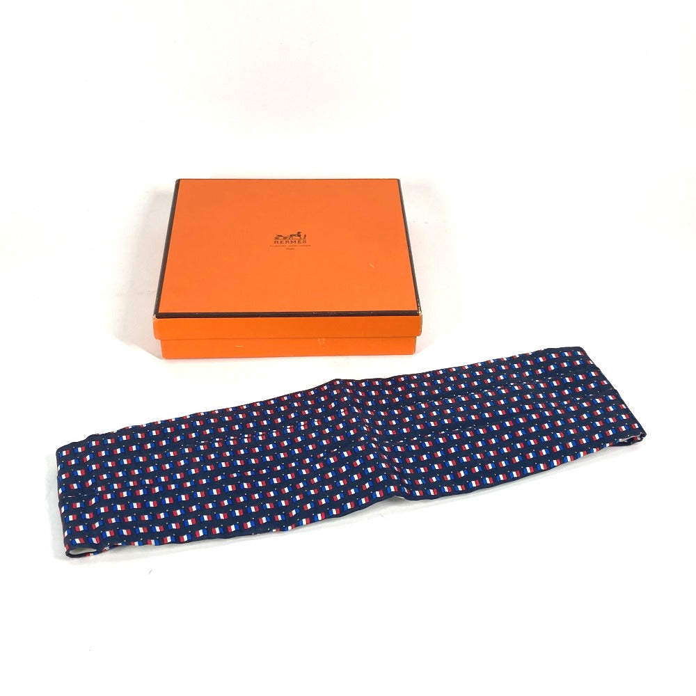 HERMES belt silk blue Accessories Cummer band Women 40  d