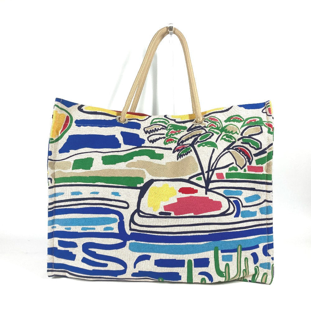 HERMES Shoulder Bag canvas multicolor beach bag bag Farniente Women  d