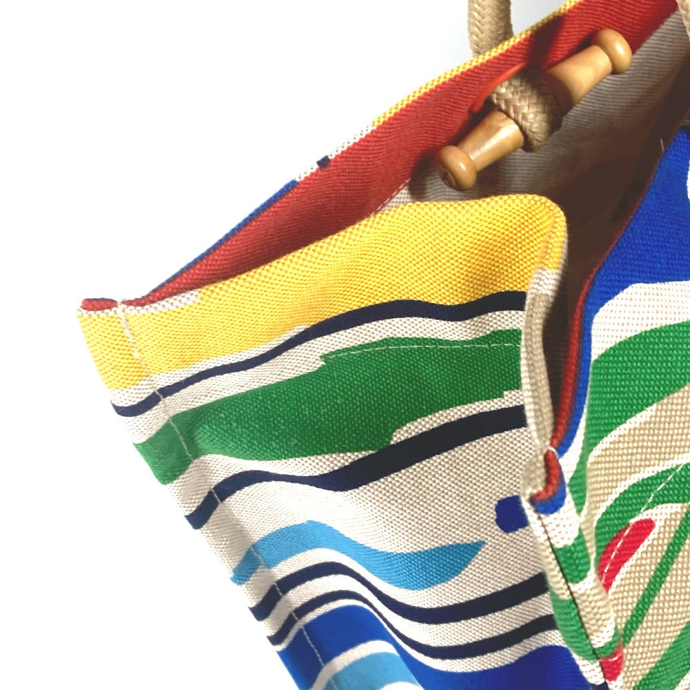 HERMES Shoulder Bag canvas multicolor beach bag bag Farniente Women  d