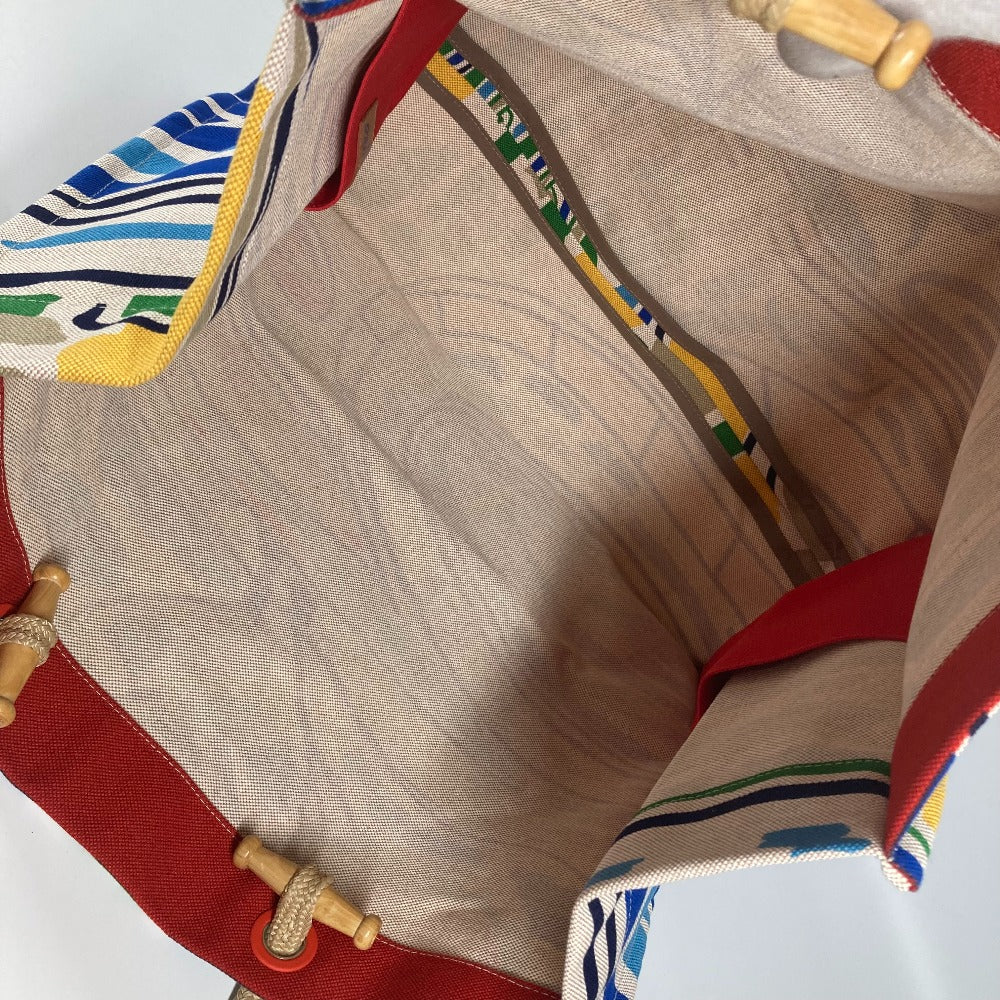 HERMES Shoulder Bag canvas multicolor beach bag bag Farniente Women  d