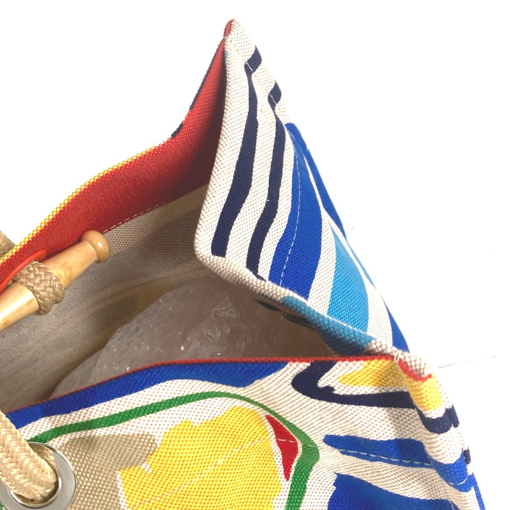 HERMES Shoulder Bag canvas multicolor beach bag bag Farniente Women  d